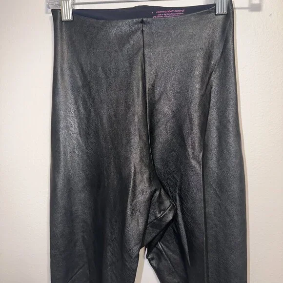 Commando Perfect Control High Rise Faux Leather Leggings Size S Black - Picture 3 of 6